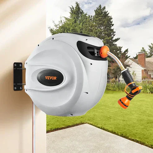 Space-Saving Auto-Rewind Hose Reel | Mounts Easily, Works Instantly
