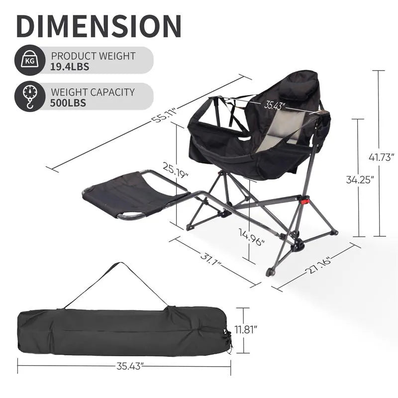 450lbs Heavy-Duty Hammock Camping Chair | Portable Swing Seat with Pedal • Outdoor Ready
