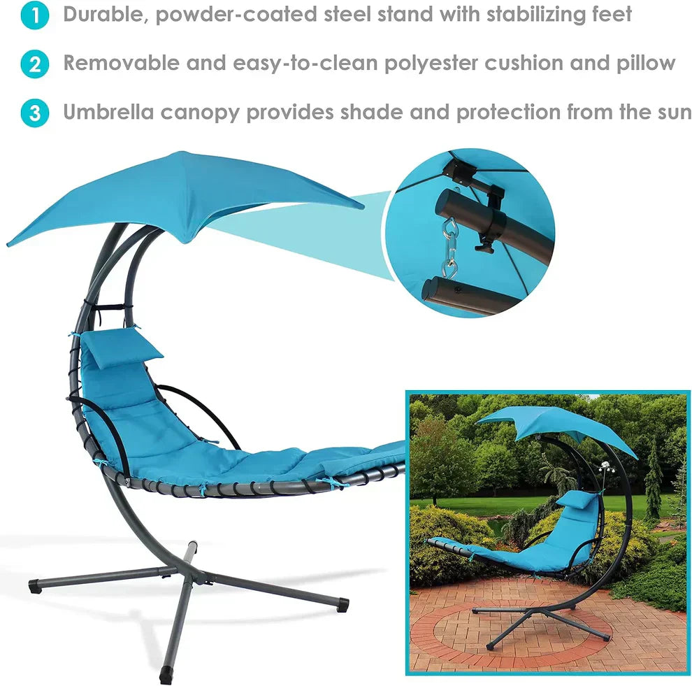 Ergonomic Steel Hammock Chair - Includes Premium Cushions & Pillows for Ultimate Comfort