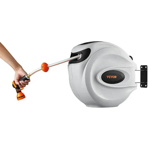 Space-Saving Auto-Rewind Hose Reel | Mounts Easily, Works Instantly