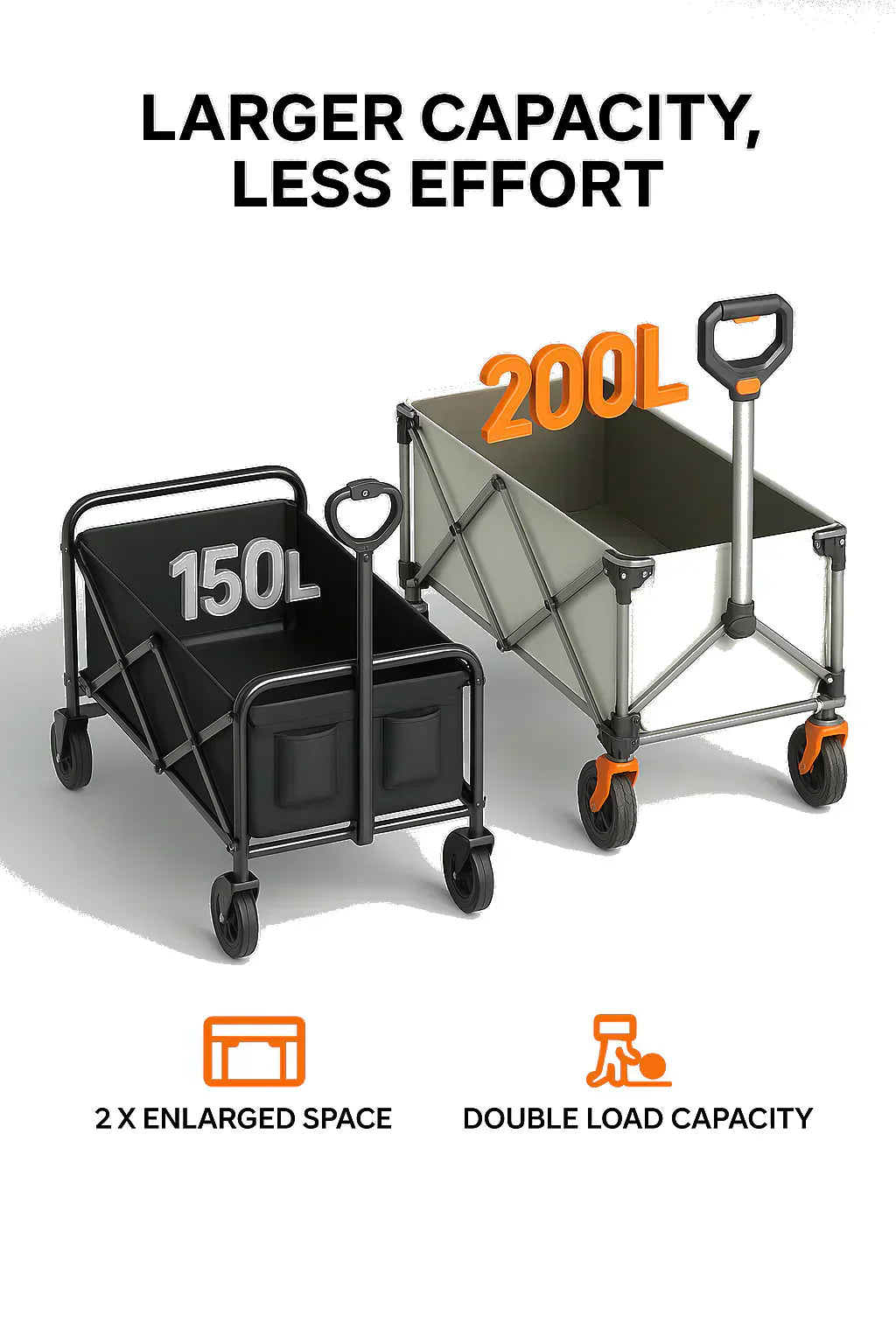 Foldable Electric Wagon - Portable Collapsible Design for Easy Storage & Transport