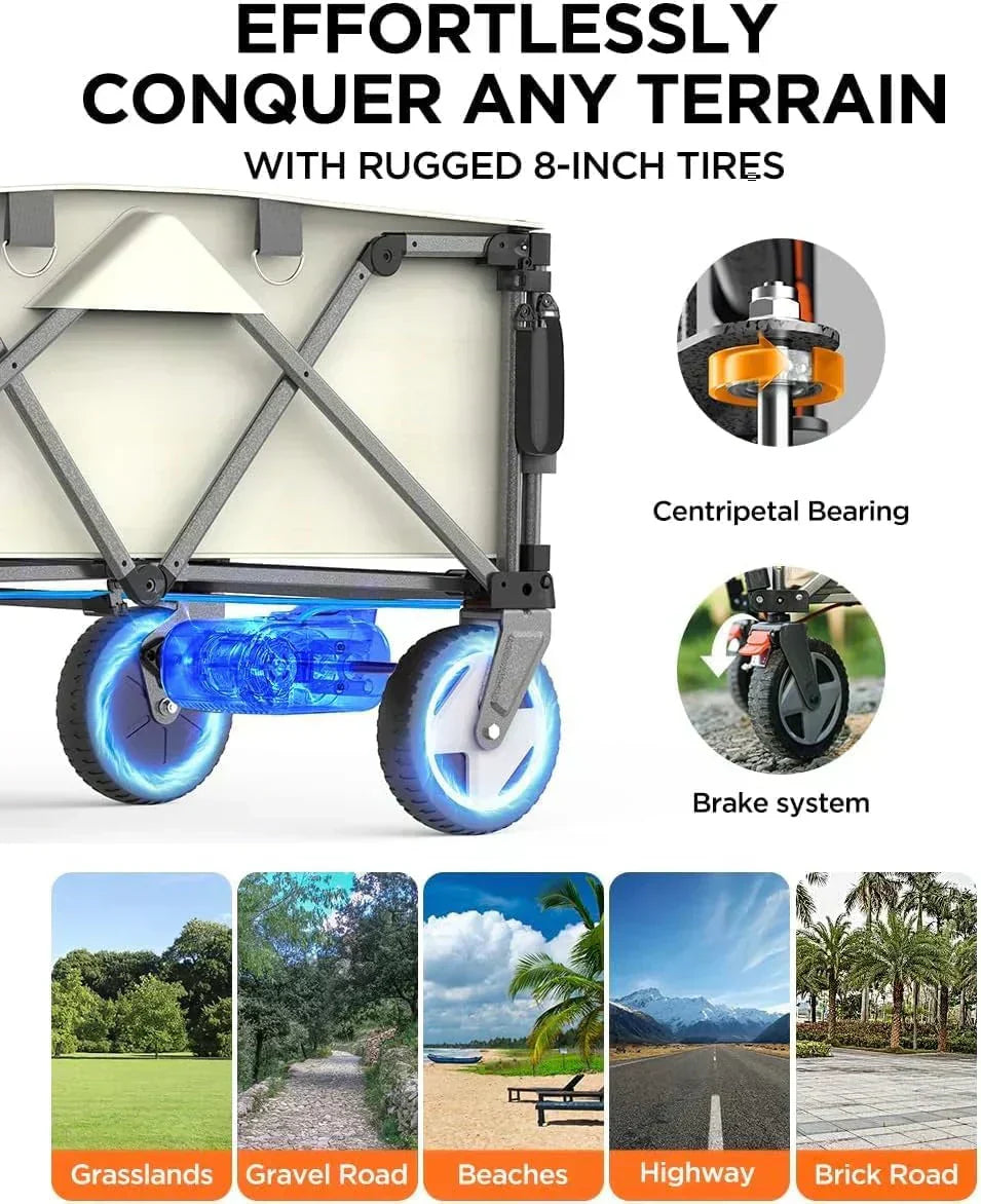 Foldable Electric Wagon - Portable Collapsible Design for Easy Storage & Transport